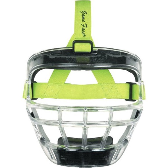 Clear Game Face Sports Mask Medium With Lime Green Strap - NWT - Picture 4 of 4